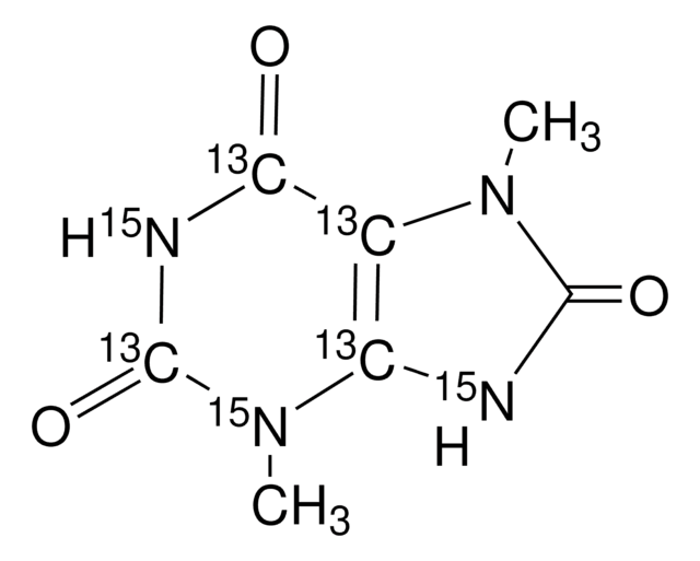 3,7-Dimethyluric acid-2,4,5,6-13C4-1,3,9-15N3 99 atom % 13C, 98 atom % 15N, 98% (CP)