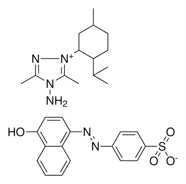 4-AMINO-1-(2-ISOPROPYL-5-METHYLCYCLOHEXYL)-3,5-DIMETHYL-4H-1,2,4-TRIAZOL-1-IUM 4-[(E)-(4-HYDROXY-1-NAPHTHYL)DIAZENYL]BENZENESULFONATE AldrichCPR