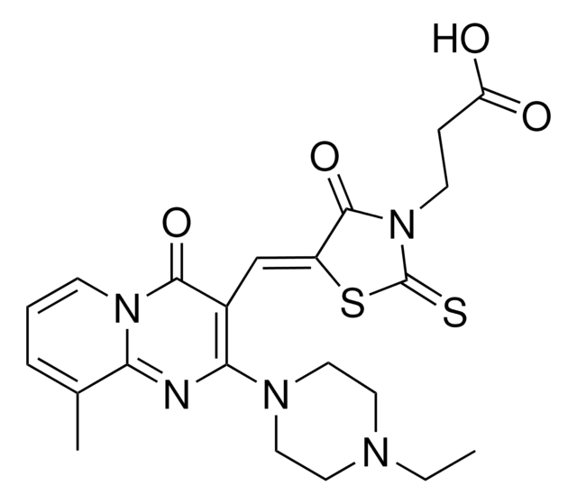3-((5Z)-5-{[2-(4-ETHYL-1-PIPERAZINYL)-9-METHYL-4-OXO-4H-PYRIDO[1,2-A]PYRIMIDIN-3-YL]METHYLENE}-4-OXO-2-THIOXO-1,3-THIAZOLIDIN-3-YL)PROPANOIC ACID AldrichCPR
