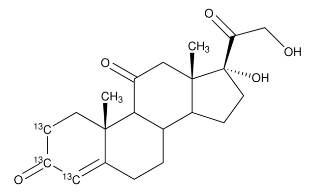 Cortisone-2,3,4-13C3 solution 100&#160;&#956;g/mL in methanol, 98 atom % 13C, 97% (CP)
