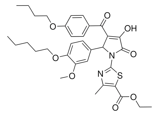 ETHYL 2-{3-(4-BUTOXYBENZOYL)-4-HYDROXY-2-[3-METHOXY-4-(PENTYLOXY)PHENYL]-5-OXO-2,5-DIHYDRO-1H-PYRROL-1-YL}-4-METHYL-1,3-THIAZOLE-5-CARBOXYLATE AldrichCPR
