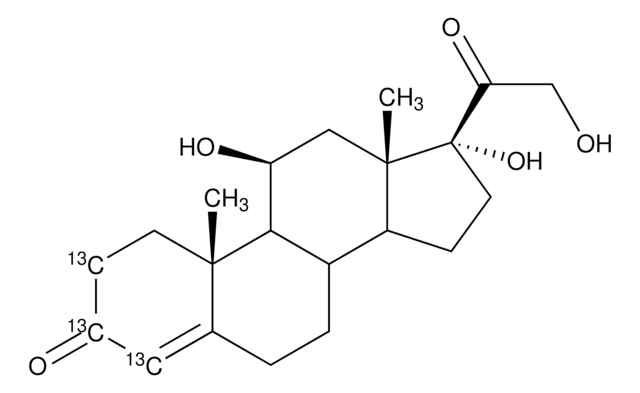 Hydrocortisone-2,3,4-13C3 solution 100&#160;&#956;g/mL in methanol, 99 atom % 13C, 98% (CP)