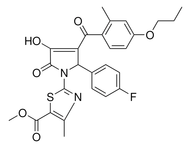 METHYL 2-[2-(4-FLUOROPHENYL)-4-HYDROXY-3-(2-METHYL-4-PROPOXYBENZOYL)-5-OXO-2,5-DIHYDRO-1H-PYRROL-1-YL]-4-METHYL-1,3-THIAZOLE-5-CARBOXYLATE AldrichCPR