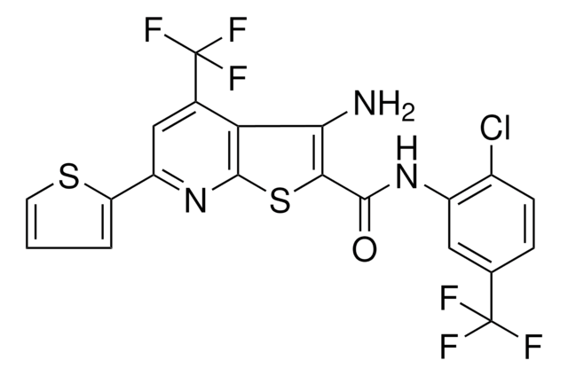 3-AMINO-N-[2-CHLORO-5-(TRIFLUOROMETHYL)PHENYL]-6-(2-THIENYL)-4-(TRIFLUOROMETHYL)THIENO[2,3-B]PYRIDINE-2-CARBOXAMIDE AldrichCPR