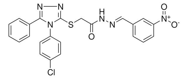 2-{[4-(4-CHLOROPHENYL)-5-PHENYL-4H-1,2,4-TRIAZOL-3-YL]SULFANYL}-N'-[(E)-(3-NITROPHENYL)METHYLIDENE]ACETOHYDRAZIDE AldrichCPR