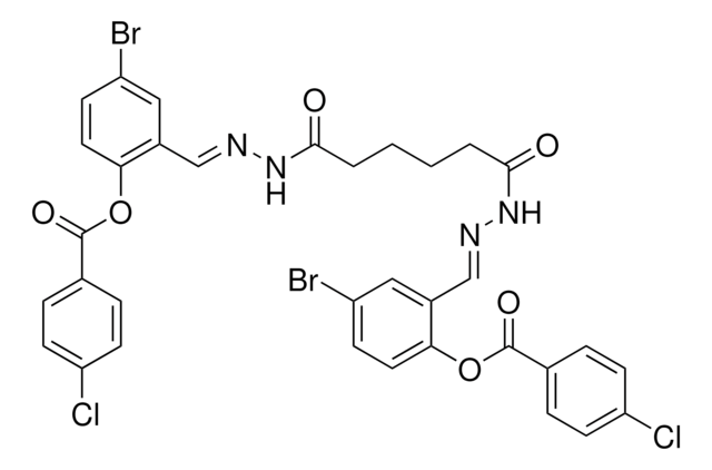 4-BROMO-2-((E)-{[6-((2E)-2-{5-BROMO-2-[(4-CHLOROBENZOYL)OXY]BENZYLIDENE}HYDRAZINO)-6-OXOHEXANOYL]HYDRAZONO}METHYL)PHENYL 4-CHLOROBENZOATE AldrichCPR