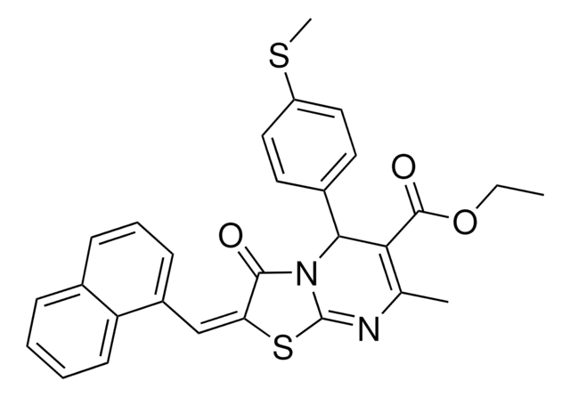 ETHYL (2E)-7-METHYL-5-[4-(METHYLSULFANYL)PHENYL]-2-(1-NAPHTHYLMETHYLENE)-3-OXO-2,3-DIHYDRO-5H-[1,3]THIAZOLO[3,2-A]PYRIMIDINE-6-CARBOXYLATE AldrichCPR