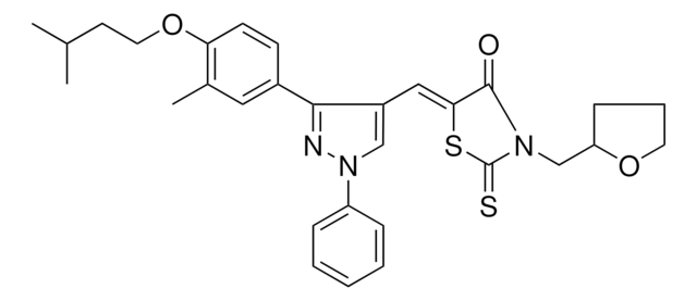 (5Z)-5-({3-[4-(ISOPENTYLOXY)-3-METHYLPHENYL]-1-PHENYL-1H-PYRAZOL-4-YL}METHYLENE)-3-(TETRAHYDRO-2-FURANYLMETHYL)-2-THIOXO-1,3-THIAZOLIDIN-4-ONE AldrichCPR