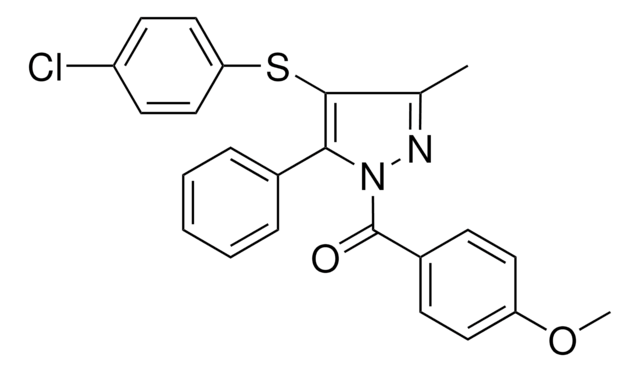 4-((4-CHLOROPHENYL)THIO)-1-(4-METHOXYBENZOYL)-3-METHYL-5-PHENYL-1H-PYRAZOLE AldrichCPR