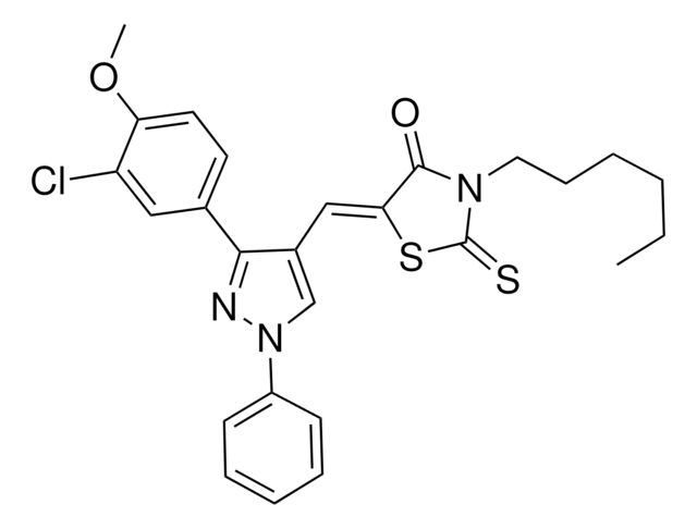 (5Z)-5-{[3-(3-CHLORO-4-METHOXYPHENYL)-1-PHENYL-1H-PYRAZOL-4-YL]METHYLENE}-3-HEXYL-2-THIOXO-1,3-THIAZOLIDIN-4-ONE AldrichCPR