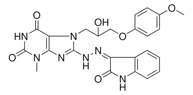 7-[2-HYDROXY-3-(4-METHOXYPHENOXY)PROPYL]-3-METHYL-8-[(2Z)-2-(2-OXO-1,2-DIHYDRO-3H-INDOL-3-YLIDENE)HYDRAZINO]-3,7-DIHYDRO-1H-PURINE-2,6-DIONE AldrichCPR