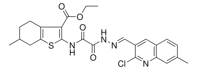 ETHYL 2-{[{(2E)-2-[(2-CHLORO-7-METHYL-3-QUINOLINYL)METHYLENE]HYDRAZINO}(OXO)ACETYL]AMINO}-6-METHYL-4,5,6,7-TETRAHYDRO-1-BENZOTHIOPHENE-3-CARBOXYLATE AldrichCPR