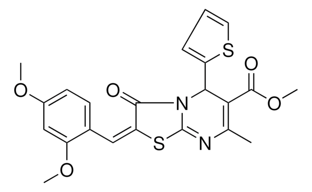 METHYL (2E)-2-(2,4-DIMETHOXYBENZYLIDENE)-7-METHYL-3-OXO-5-(2-THIENYL)-2,3-DIHYDRO-5H-[1,3]THIAZOLO[3,2-A]PYRIMIDINE-6-CARBOXYLATE AldrichCPR