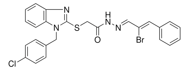 N'-[(E,2Z)-2-BROMO-3-PHENYL-2-PROPENYLIDENE]-2-{[1-(4-CHLOROBENZYL)-1H-BENZIMIDAZOL-2-YL]SULFANYL}ACETOHYDRAZIDE AldrichCPR