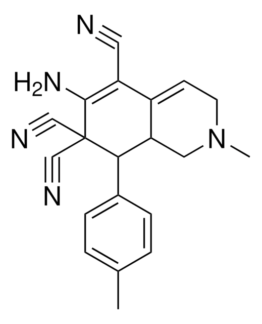 6-AMINO-2-ME-8(4-ME-PH)2,3,8,8A-TETRAHYDRO-5,7,7(1H)-ISOQUINOLINETRICARBONITRILE AldrichCPR
