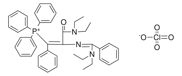 (3-(DIETHYLAMINO)-2-{[(DIETHYLAMINO)(PHENYL)METHYLENE]AMINO}-3-OXO-1-PHENYL-1-PROPENYL)(TRIPHENYL)PHOSPHONIUM PERCHLORATE AldrichCPR