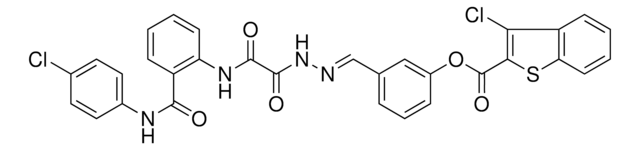 3-{(E)-[2-(2-{2-[(4-CHLOROANILINO)CARBONYL]ANILINO}-2-OXOACETYL)HYDRAZONO]METHYL}PHENYL 3-CHLORO-1-BENZOTHIOPHENE-2-CARBOXYLATE AldrichCPR