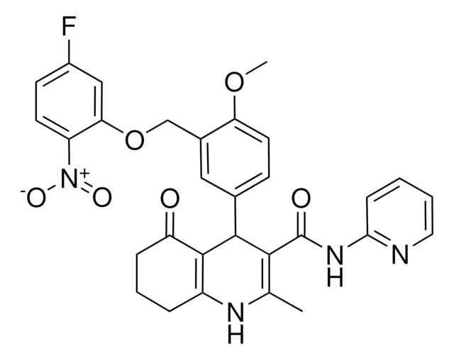 4-{3-[(5-FLUORO-2-NITROPHENOXY)METHYL]-4-METHOXYPHENYL}-2-METHYL-5-OXO-N-(2-PYRIDINYL)-1,4,5,6,7,8-HEXAHYDRO-3-QUINOLINECARBOXAMIDE AldrichCPR