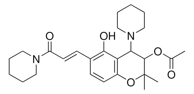 5-HYDROXY-2,2-DIMETHYL-6-[(1E)-3-OXO-3-(1-PIPERIDINYL)-1-PROPENYL]-4-(1-PIPERIDINYL)-3,4-DIHYDRO-2H-CHROMEN-3-YL ACETATE AldrichCPR