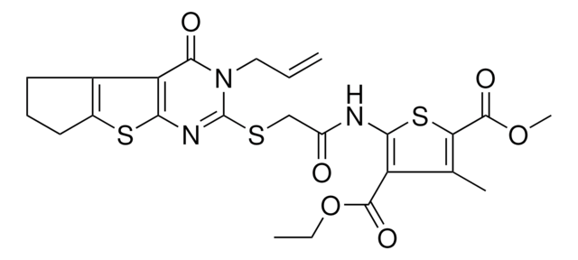 4-ETHYL 2-METHYL 5-({[(3-ALLYL-4-OXO-3,5,6,7-TETRAHYDRO-4H-CYCLOPENTA[4,5]THIENO[2,3-D]PYRIMIDIN-2-YL)SULFANYL]ACETYL}AMINO)-3-METHYL-2,4-THIOPHENEDICARBOXYLATE AldrichCPR