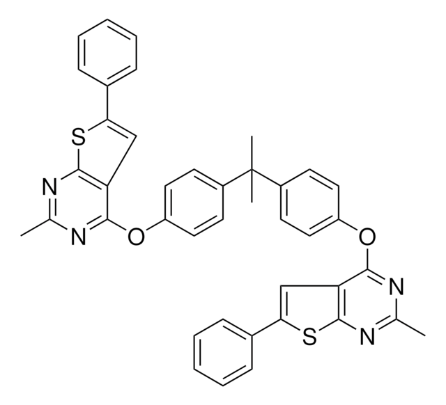 2-METHYL-4-[4-(1-METHYL-1-{4-[(2-METHYL-6-PHENYLTHIENO[2,3-D]PYRIMIDIN-4-YL)OXY]PHENYL}ETHYL)PHENOXY]-6-PHENYLTHIENO[2,3-D]PYRIMIDINE AldrichCPR