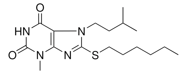 8-HEXYLSULFANYL-3-METHYL-7-(3-METHYL-BUTYL)-3,7-DIHYDRO-PURINE-2,6-DIONE AldrichCPR