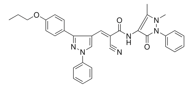(2E)-2-CYANO-N-(1,5-DIMETHYL-3-OXO-2-PHENYL-2,3-DIHYDRO-1H-PYRAZOL-4-YL)-3-[1-PHENYL-3-(4-PROPOXYPHENYL)-1H-PYRAZOL-4-YL]-2-PROPENAMIDE AldrichCPR