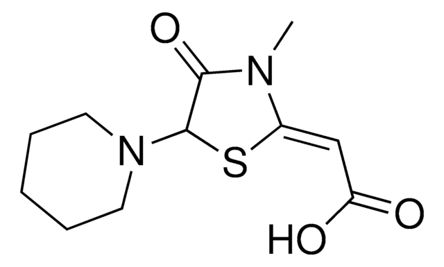 (2Z)-[3-methyl-4-oxo-5-(1-piperidinyl)-1,3-thiazolidin-2-ylidene]ethanoic acid AldrichCPR