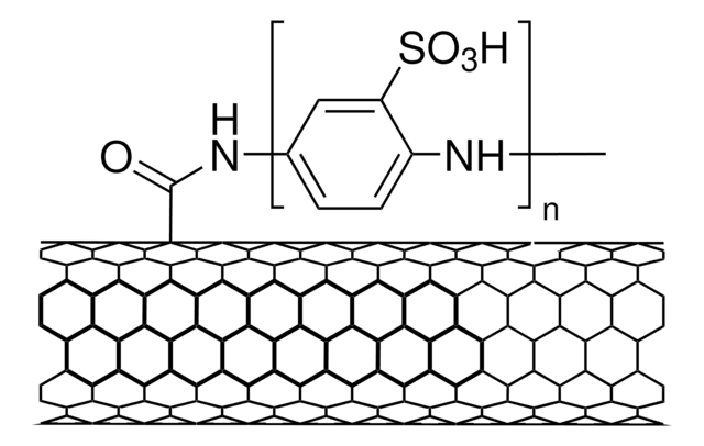 碳纳米管&#65292;单壁&#65292;聚苯胺磺酸官能化 75-85% carbon basis, D × L 1.1&#160;nm × 0.5-1.0&#160;&#956;m , bundle dimensions, avg. no. of layers, 1