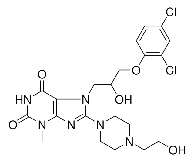 7-[3-(2,4-DICHLOROPHENOXY)-2-HYDROXYPROPYL]-8-[4-(2-HYDROXYETHYL)-1-PIPERAZINYL]-3-METHYL-3,7-DIHYDRO-1H-PURINE-2,6-DIONE AldrichCPR