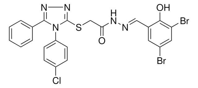 2-{[4-(4-CHLOROPHENYL)-5-PHENYL-4H-1,2,4-TRIAZOL-3-YL]SULFANYL}-N'-[(E)-(3,5-DIBROMO-2-HYDROXYPHENYL)METHYLIDENE]ACETOHYDRAZIDE AldrichCPR