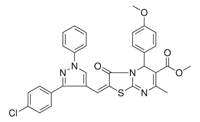 METHYL (2E)-2-{[3-(4-CHLOROPHENYL)-1-PHENYL-1H-PYRAZOL-4-YL]METHYLENE}-5-(4-METHOXYPHENYL)-7-METHYL-3-OXO-2,3-DIHYDRO-5H-[1,3]THIAZOLO[3,2-A]PYRIMIDINE-6-CARBOXYLATE AldrichCPR