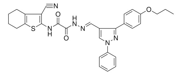 N-(3-CYANO-4,5,6,7-TETRAHYDRO-1-BENZOTHIEN-2-YL)-2-OXO-2-((2E)-2-{[1-PHENYL-3-(4-PROPOXYPHENYL)-1H-PYRAZOL-4-YL]METHYLENE}HYDRAZINO)ACETAMIDE AldrichCPR