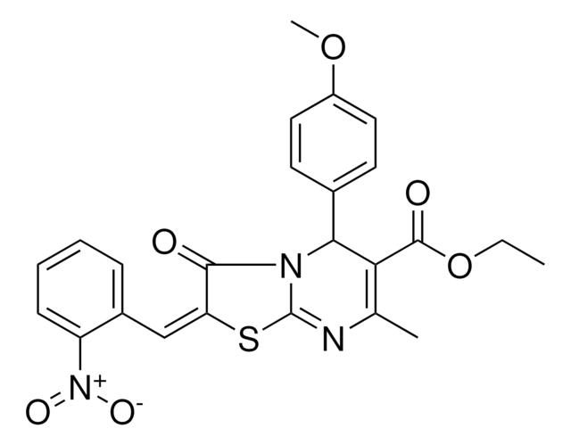 ETHYL (2E)-5-(4-METHOXYPHENYL)-7-METHYL-2-(2-NITROBENZYLIDENE)-3-OXO-2,3-DIHYDRO-5H-[1,3]THIAZOLO[3,2-A]PYRIMIDINE-6-CARBOXYLATE AldrichCPR