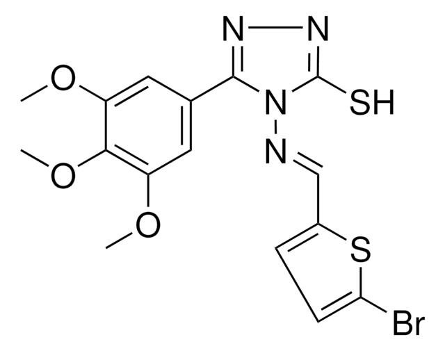 4-{[(E)-(5-BROMO-2-THIENYL)METHYLIDENE]AMINO}-5-(3,4,5-TRIMETHOXYPHENYL)-4H-1,2,4-TRIAZOLE-3-THIOL AldrichCPR