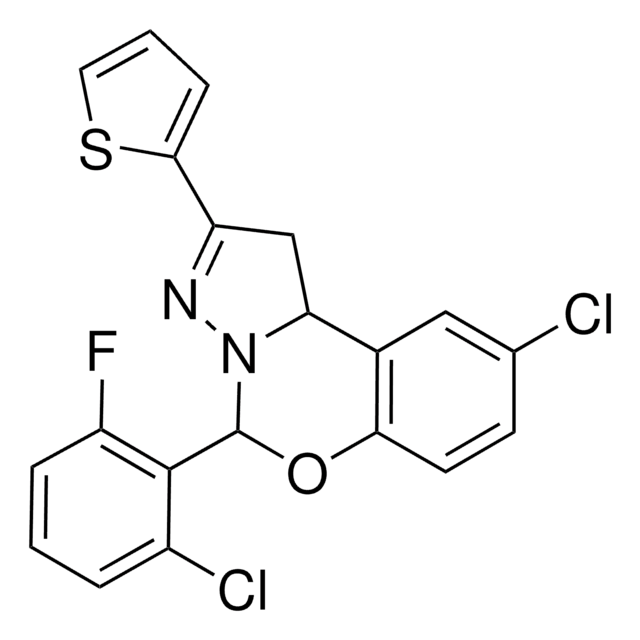 9-CL-5-(2-CL-6-F-PH)-2-(2-THIENYL)-1,10B-DIHYDROPYRAZOLO(1,5-C)(1,3)BENZOXAZINE AldrichCPR