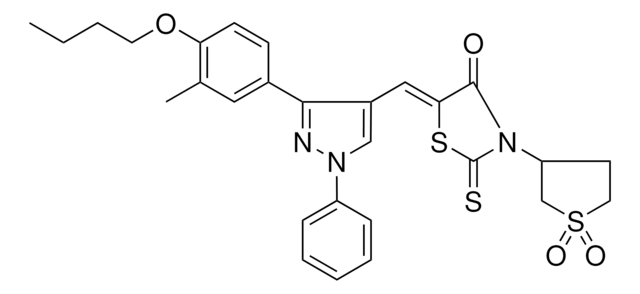 (5Z)-5-{[3-(4-BUTOXY-3-METHYLPHENYL)-1-PHENYL-1H-PYRAZOL-4-YL]METHYLENE}-3-(1,1-DIOXIDOTETRAHYDRO-3-THIENYL)-2-THIOXO-1,3-THIAZOLIDIN-4-ONE AldrichCPR