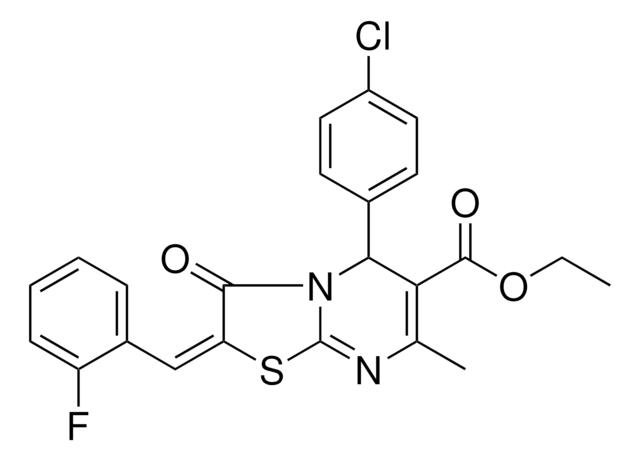 ETHYL (2E)-5-(4-CHLOROPHENYL)-2-(2-FLUOROBENZYLIDENE)-7-METHYL-3-OXO-2,3-DIHYDRO-5H-[1,3]THIAZOLO[3,2-A]PYRIMIDINE-6-CARBOXYLATE AldrichCPR