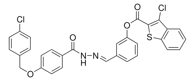 3-[(E)-(2-{4-[(4-CHLOROBENZYL)OXY]BENZOYL}HYDRAZONO)METHYL]PHENYL 3-CHLORO-1-BENZOTHIOPHENE-2-CARBOXYLATE AldrichCPR
