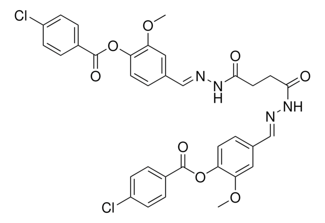 4-((E)-{[4-((2E)-2-{4-[(4-CHLOROBENZOYL)OXY]-3-METHOXYBENZYLIDENE}HYDRAZINO)-4-OXOBUTANOYL]HYDRAZONO}METHYL)-2-METHOXYPHENYL 4-CHLOROBENZOATE AldrichCPR