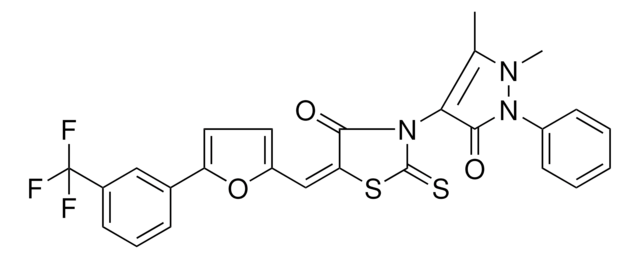 (5E)-3-(1,5-DIMETHYL-3-OXO-2-PHENYL-2,3-DIHYDRO-1H-PYRAZOL-4-YL)-2-THIOXO-5-({5-[3-(TRIFLUOROMETHYL)PHENYL]-2-FURYL}METHYLENE)-1,3-THIAZOLIDIN-4-ONE AldrichCPR