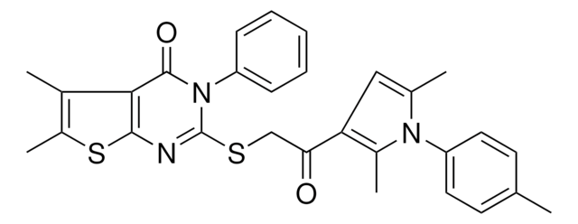 2-({2-[2,5-DIMETHYL-1-(4-METHYLPHENYL)-1H-PYRROL-3-YL]-2-OXOETHYL}SULFANYL)-5,6-DIMETHYL-3-PHENYLTHIENO[2,3-D]PYRIMIDIN-4(3H)-ONE AldrichCPR