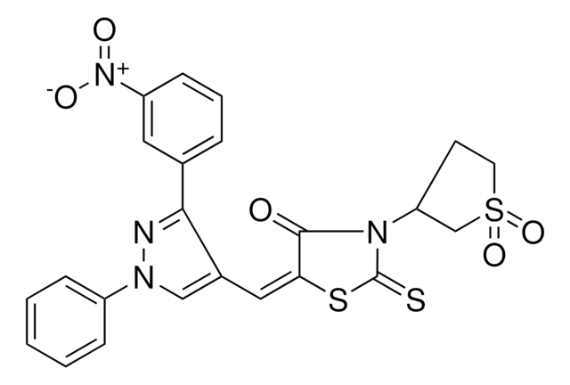 (5E)-3-(1,1-DIOXIDOTETRAHYDRO-3-THIENYL)-5-{[3-(3-NITROPHENYL)-1-PHENYL-1H-PYRAZOL-4-YL]METHYLENE}-2-THIOXO-1,3-THIAZOLIDIN-4-ONE AldrichCPR