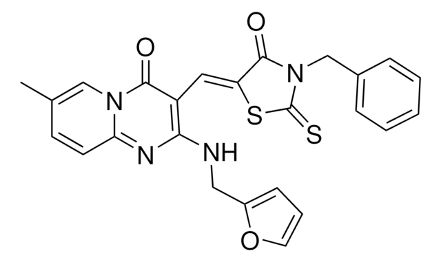 3-[(Z)-(3-BENZYL-4-OXO-2-THIOXO-1,3-THIAZOLIDIN-5-YLIDENE)METHYL]-2-[(2-FURYLMETHYL)AMINO]-7-METHYL-4H-PYRIDO[1,2-A]PYRIMIDIN-4-ONE AldrichCPR