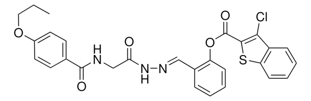 2-[(E)-(2-{2-[(4-PROPOXYBENZOYL)AMINO]ACETYL}HYDRAZONO)METHYL]PHENYL 3-CHLORO-1-BENZOTHIOPHENE-2-CARBOXYLATE AldrichCPR