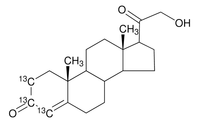 11-Deoxycorticosterone-2,3,4-13C3 solution 100&#160;&#956;g/mL in methanol, &#8805;99 atom % 13C, &#8805;98% (CP)