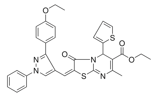 ETHYL (2E)-2-{[3-(4-ETHOXYPHENYL)-1-PHENYL-1H-PYRAZOL-4-YL]METHYLENE}-7-METHYL-3-OXO-5-(2-THIENYL)-2,3-DIHYDRO-5H-[1,3]THIAZOLO[3,2-A]PYRIMIDINE-6-CARBOXYLATE AldrichCPR