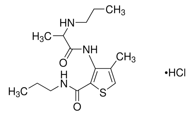 4-Methyl-N-propyl-3-[[(2RS)-2-(propylamino)propanoyl]amino]thiophene-2-carboxamide hydrochloride certified reference material, TraceCERT&#174;, Manufactured by: Sigma-Aldrich Production GmbH, Switzerland