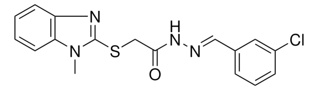 N'-(3-CHLOROBENZYLIDENE)-2-((1-METHYL-1H-BENZIMIDAZOL-2-YL)THIO)ACETOHYDRAZIDE AldrichCPR