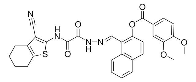 1-[(E)-(2-{2-[(3-CYANO-4,5,6,7-TETRAHYDRO-1-BENZOTHIEN-2-YL)AMINO]-2-OXOACETYL}HYDRAZONO)METHYL]-2-NAPHTHYL 3,4-DIMETHOXYBENZOATE AldrichCPR